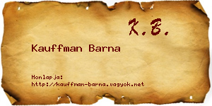 Kauffman Barna névjegykártya